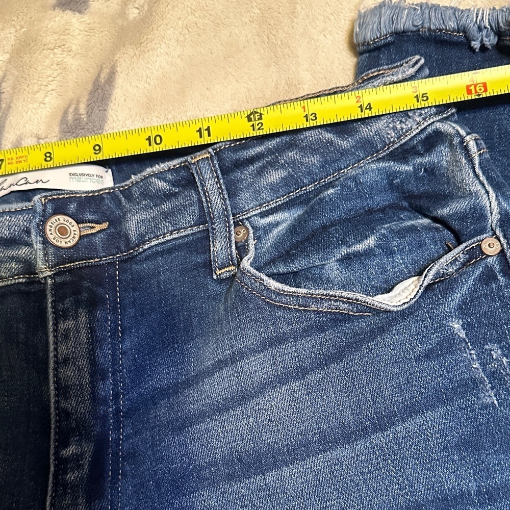 A122. KanCan Women's Distressed slim straight Jeans in Dark Blue - Picture 5 of 10